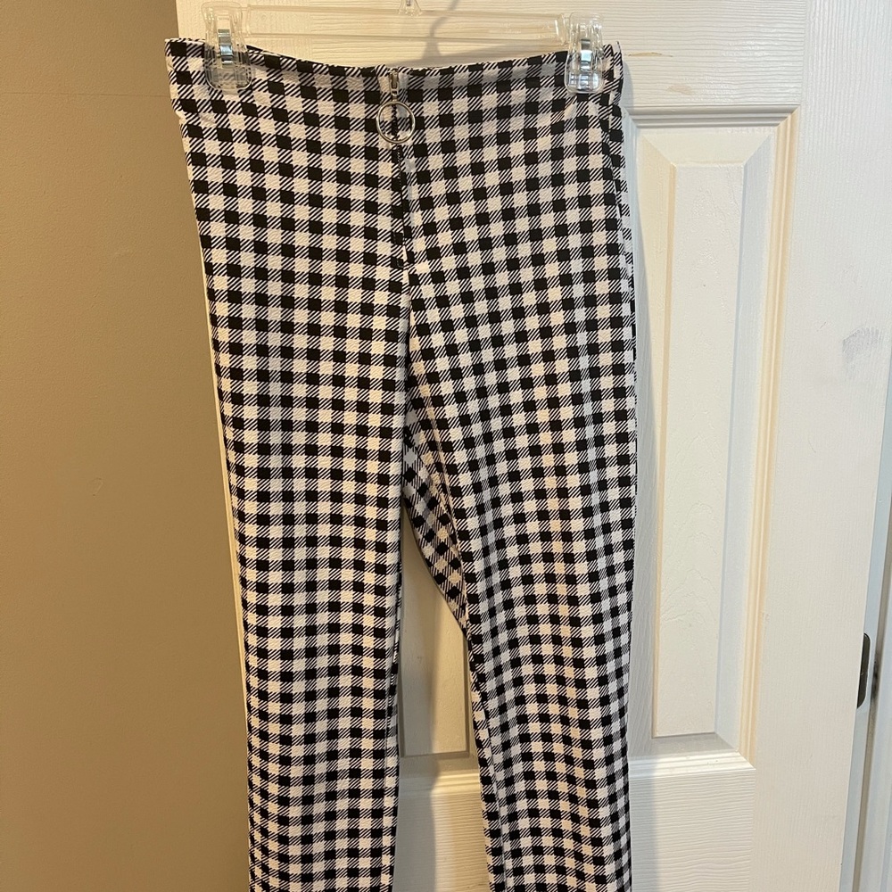 black and white checkered tights